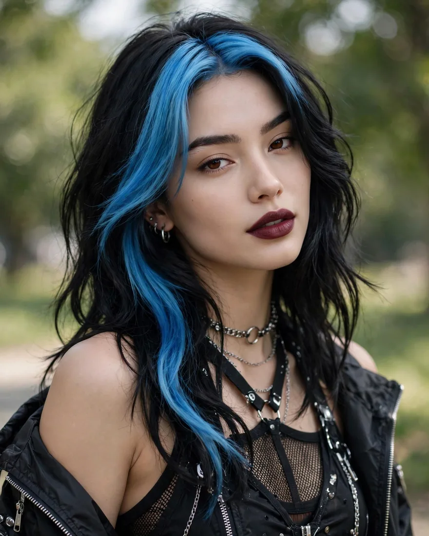 Blue-Black Skunk Contrast