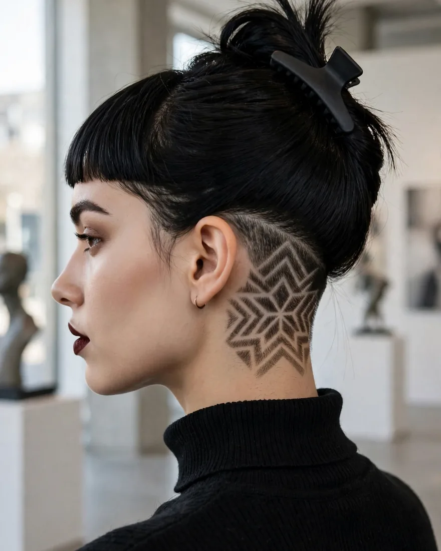 Blunt Bob With a Nape Design
