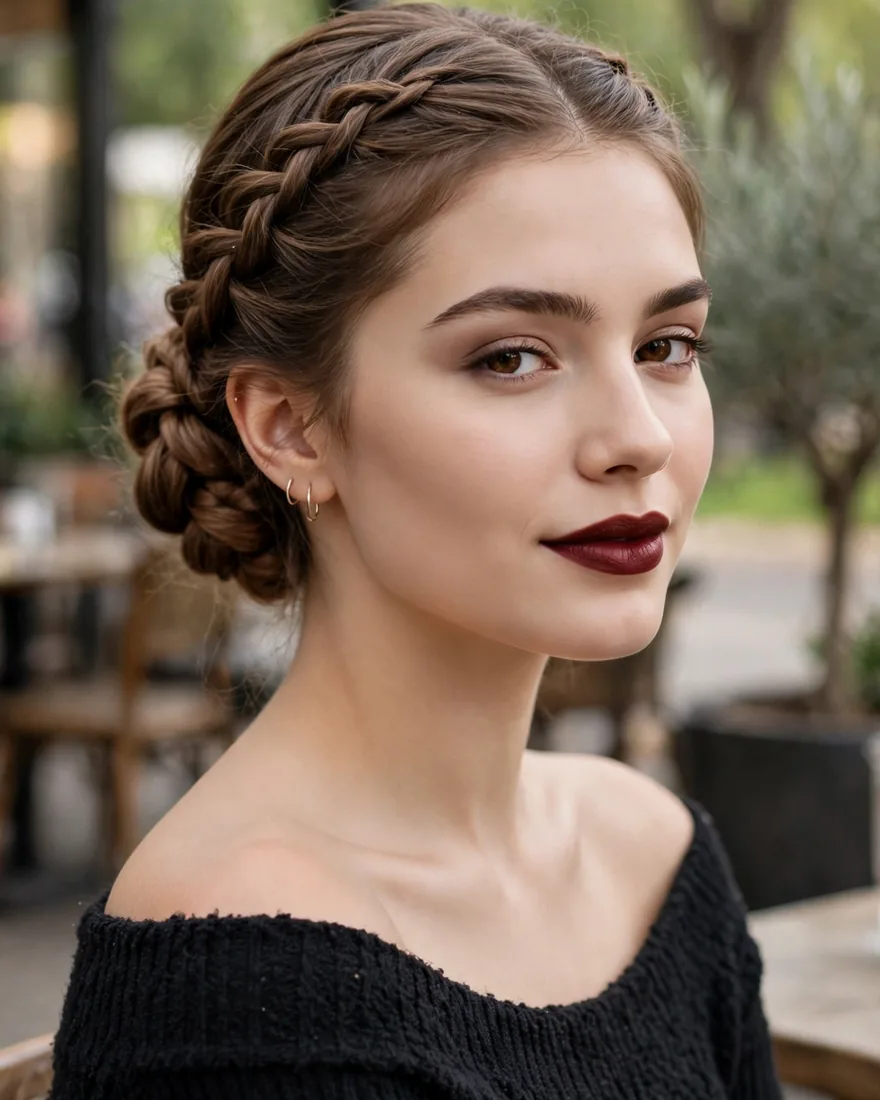 5. Braided Low Updo