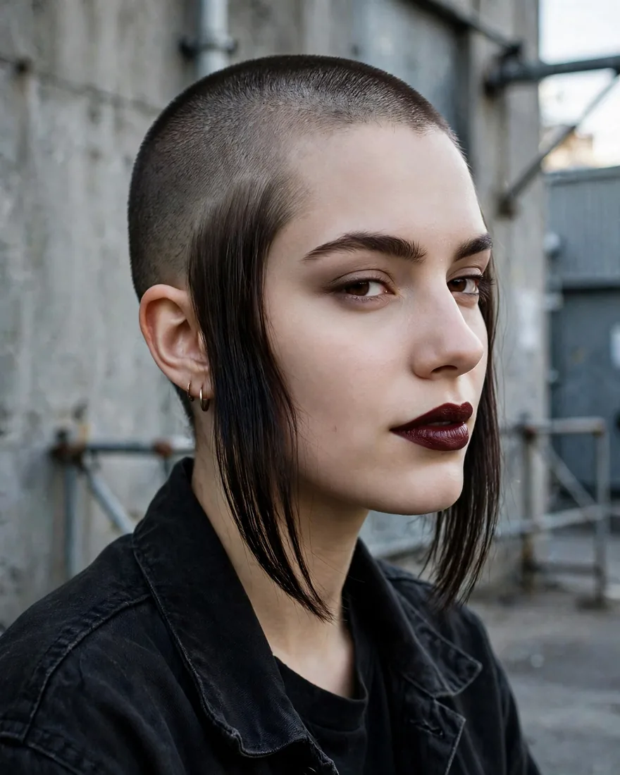 Buzz Cut Long Sideburns