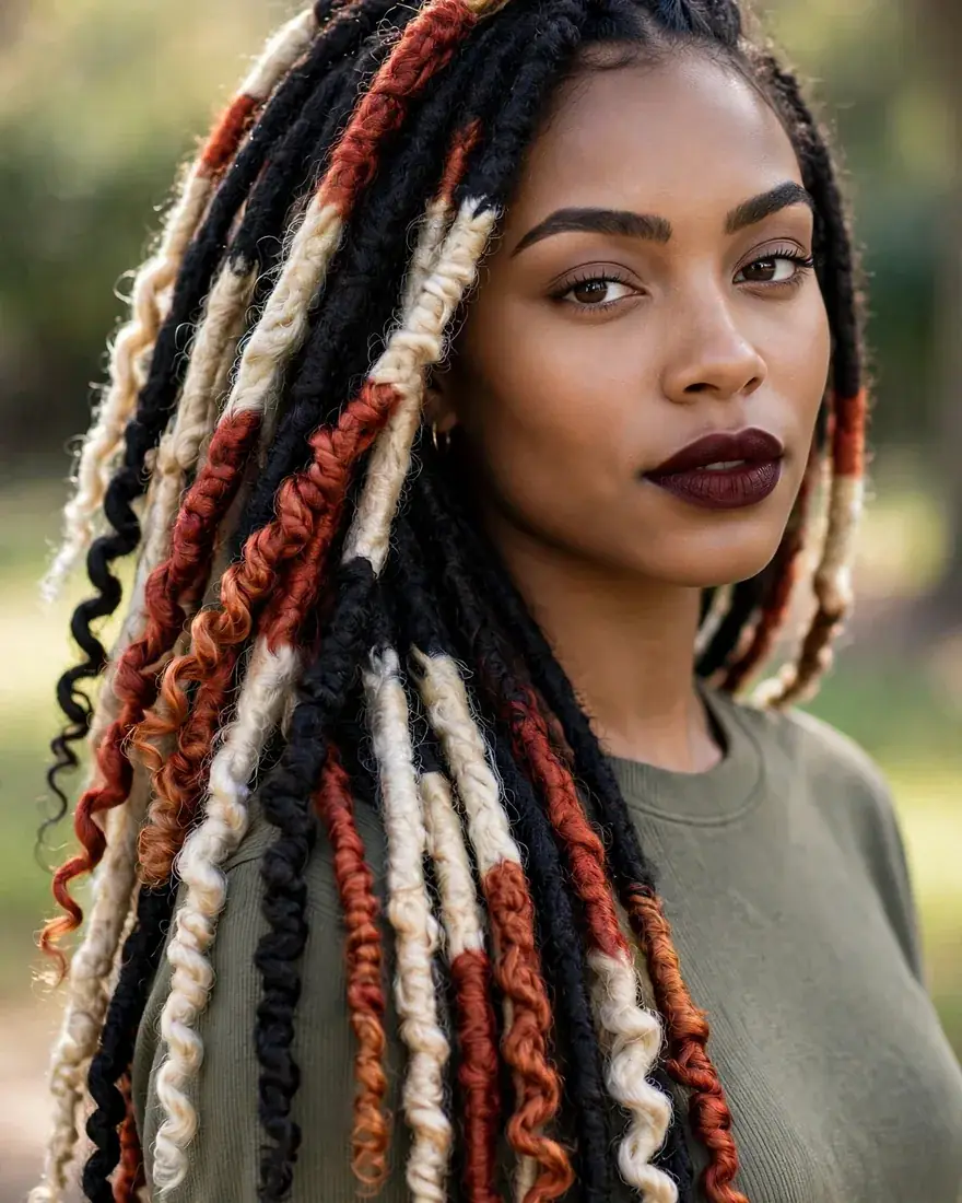 Calico Color-Blocked Locs