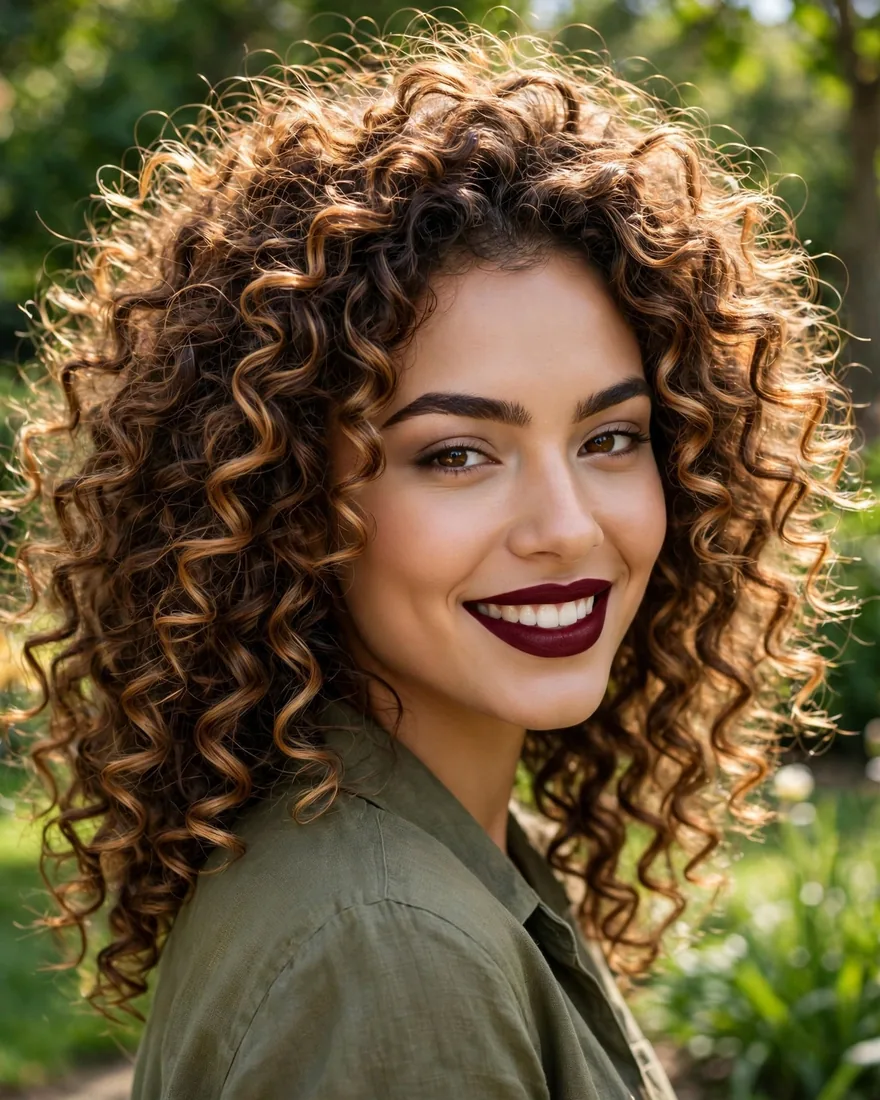 Caramel Highlights Curly Hair Caramel Highlights Curly Hair