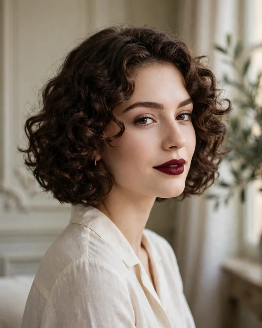 Chin Length Curly Bob