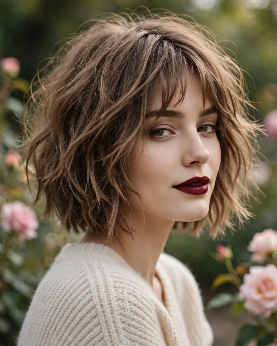 Choppy Bob Curtain Bangs Choppy Bob Curtain Bangs