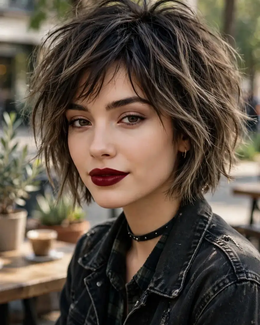 2. Choppy Bob with Shadow Roots