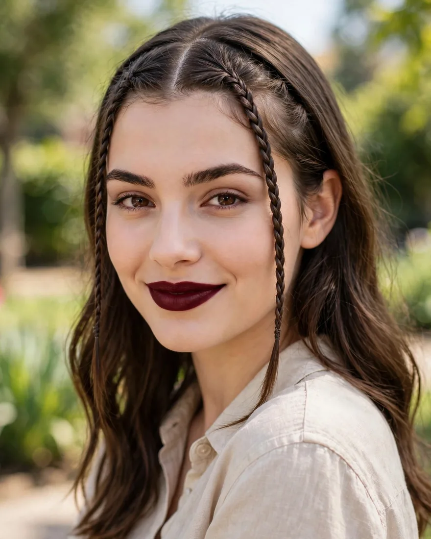 Classic Middle Part Baby Braids