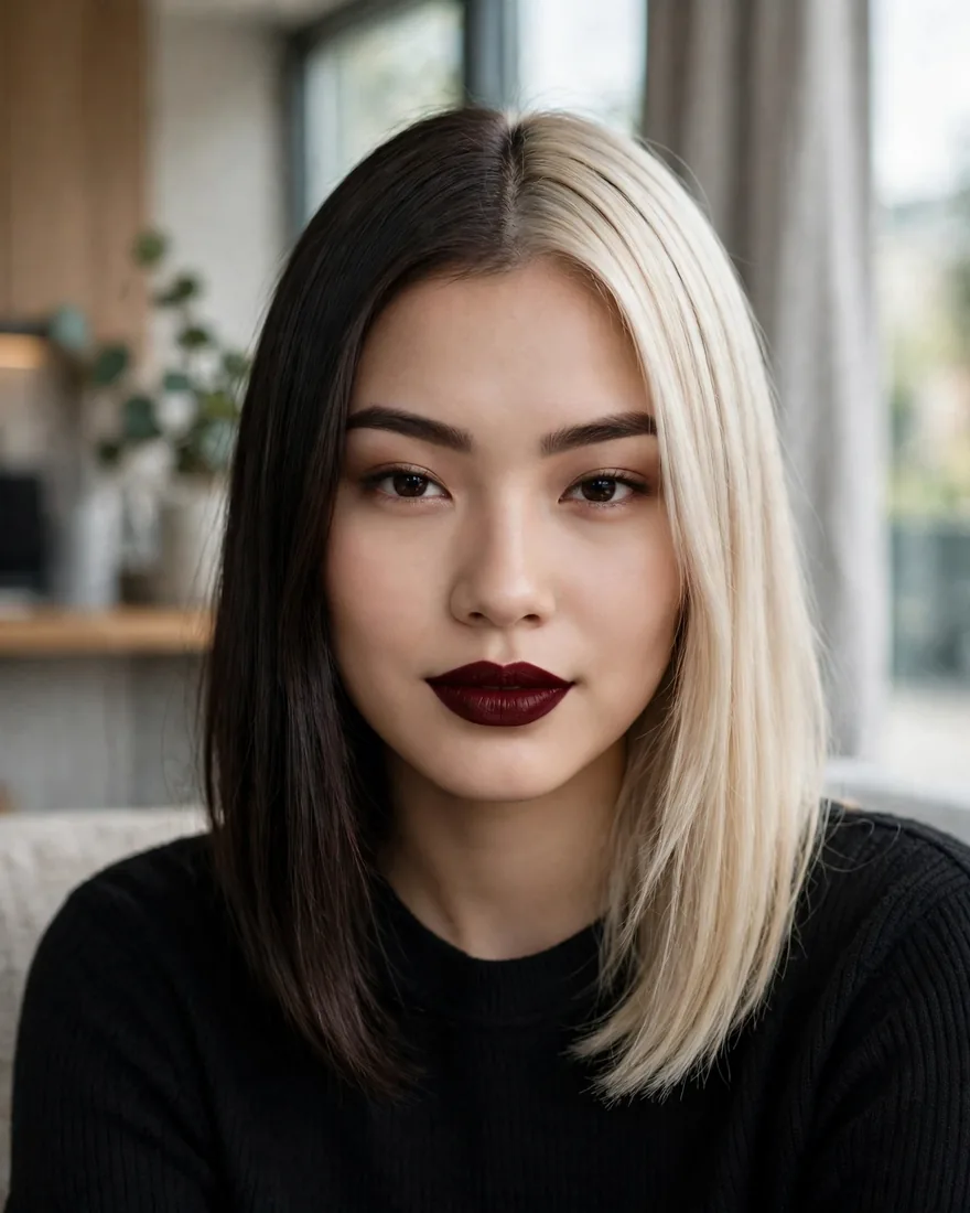 Classic two-tone split gemini hairstyle