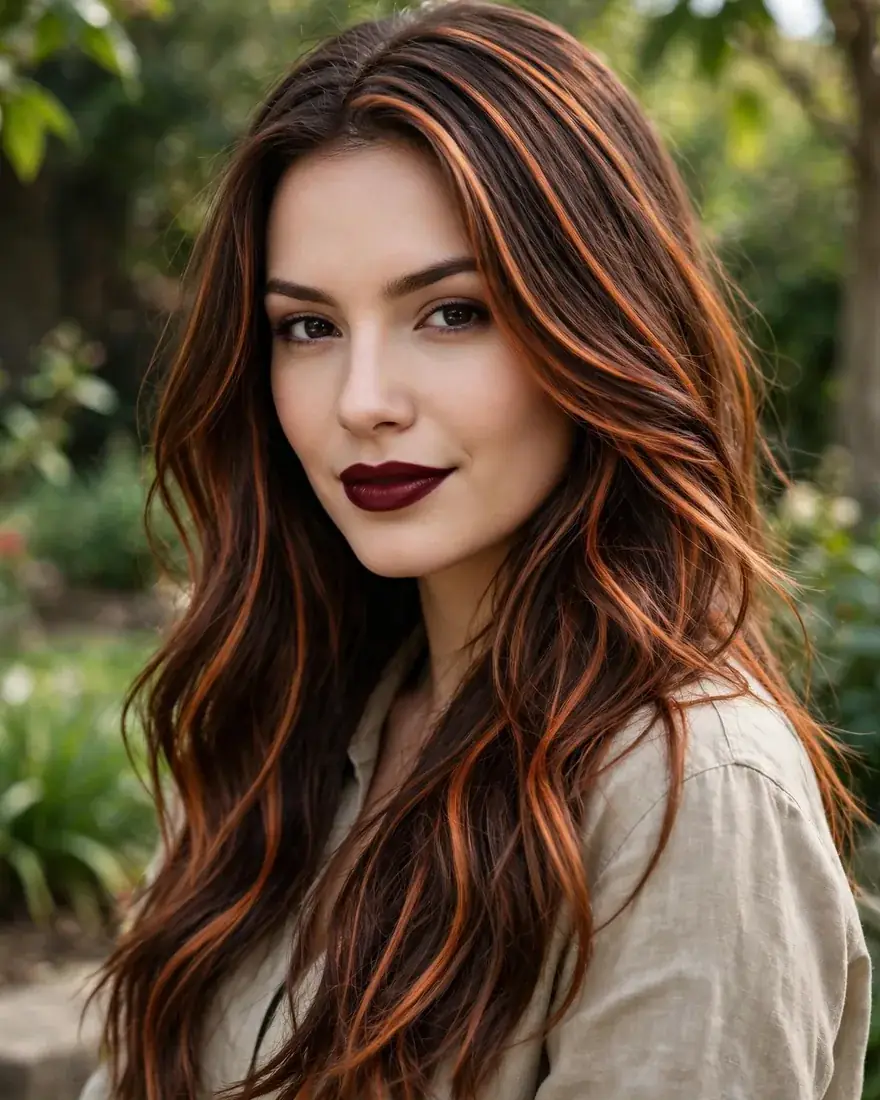 Copper Streaks on Brunette