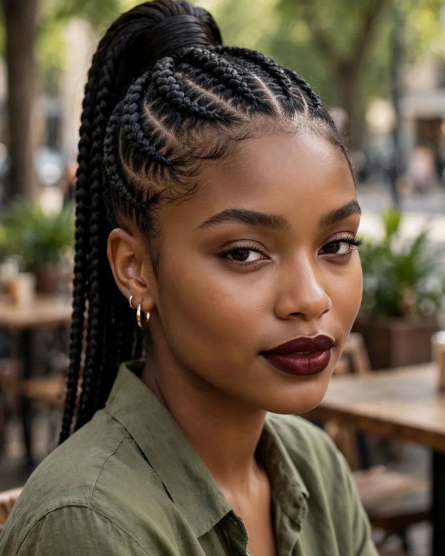 Cornrow High Ponytail