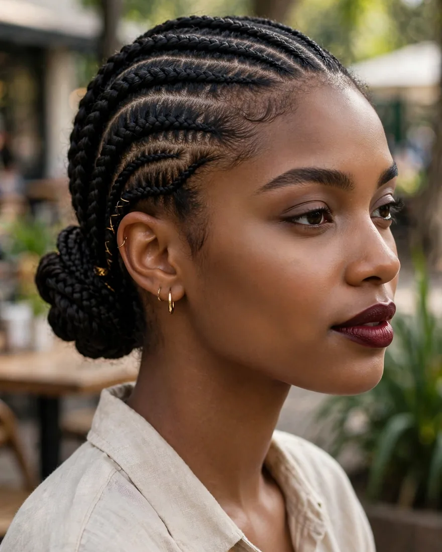Cornrow Low Bun