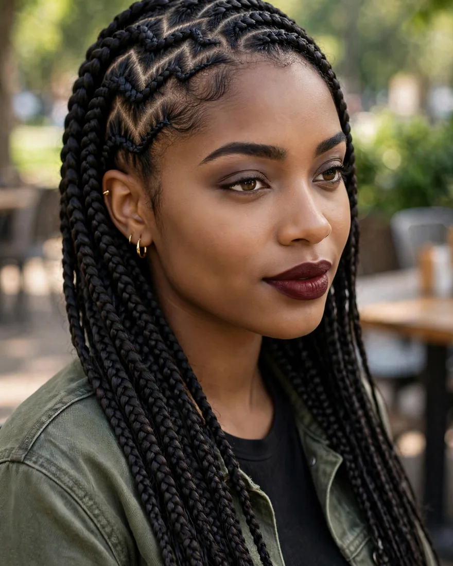 Lemonade Braids With Zigzag Part