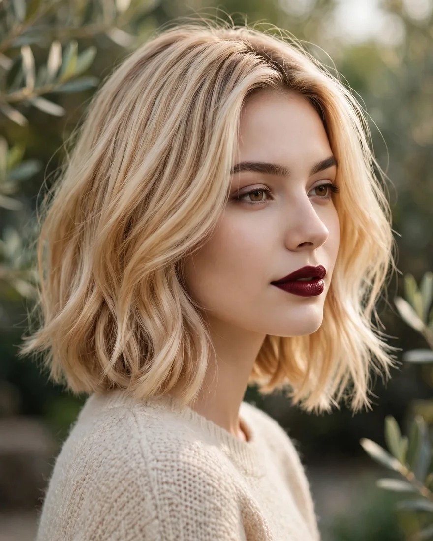 Creamy Beige Gold Lob Creamy Beige Gold Lob