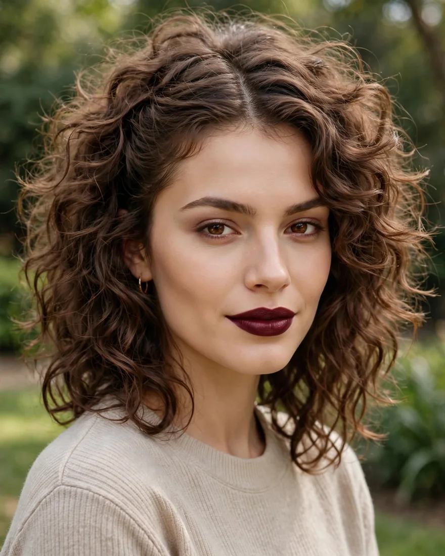 Curly Shag Without Bangs