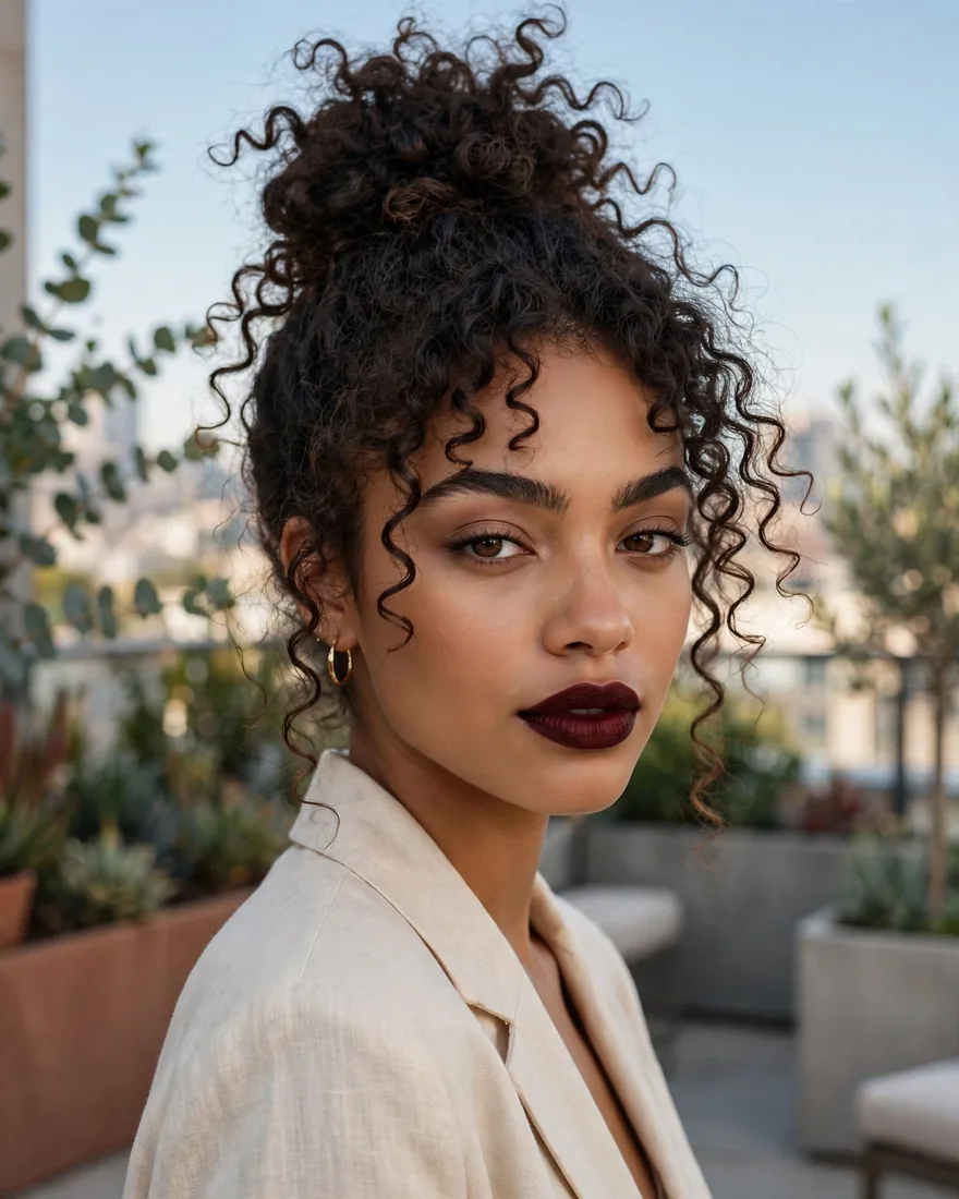 Curly Top Knot
