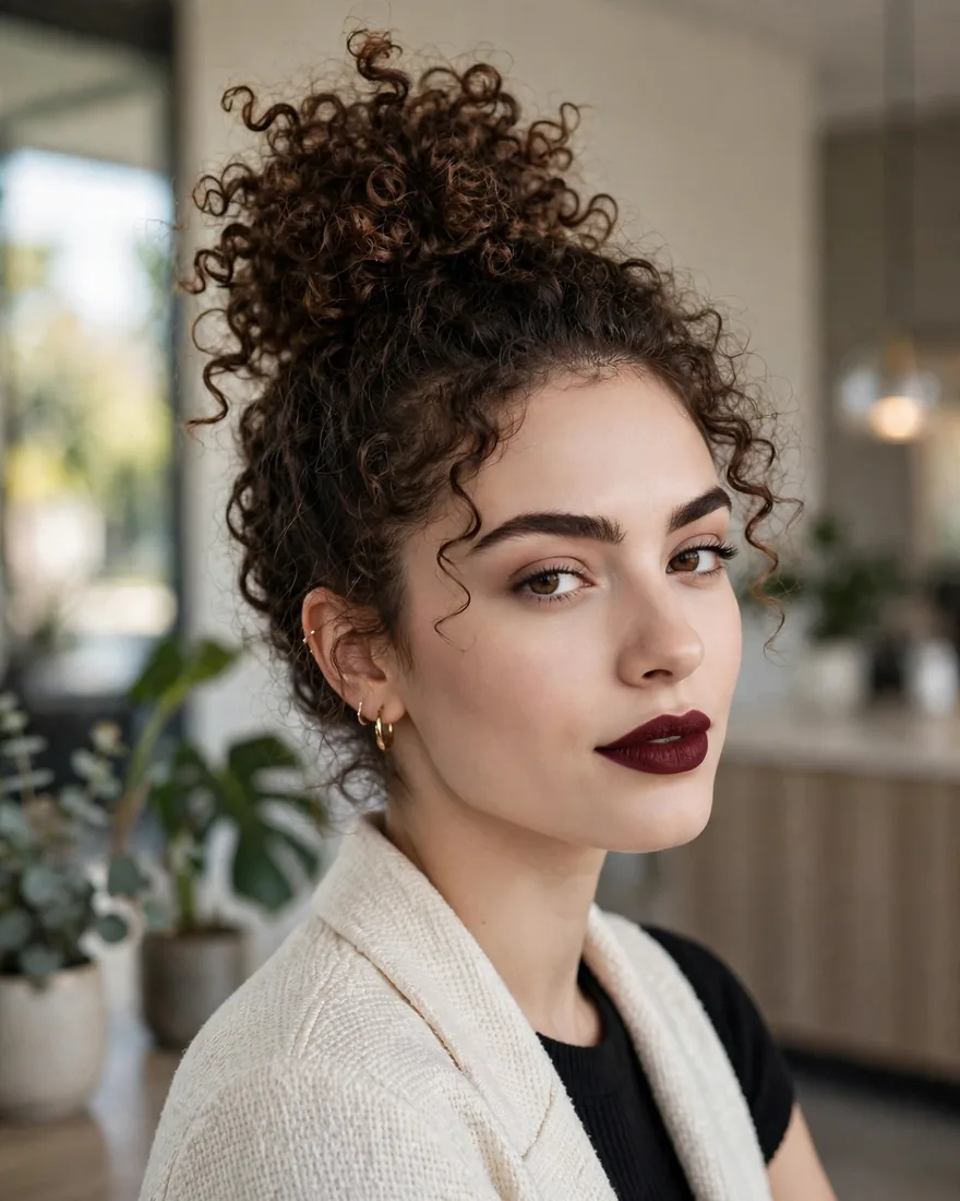 Curly Top Knot