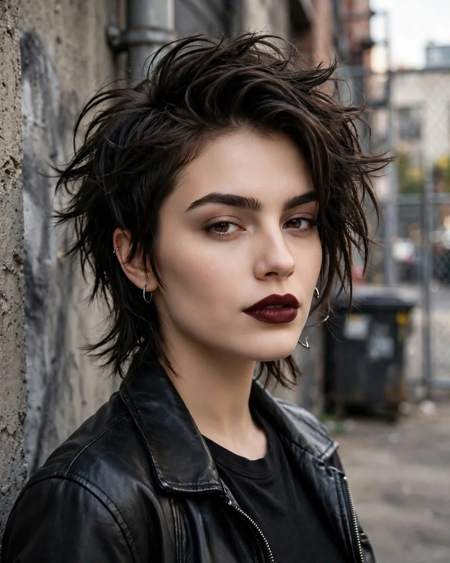 Disconnected edgy wolf cut without bangs
