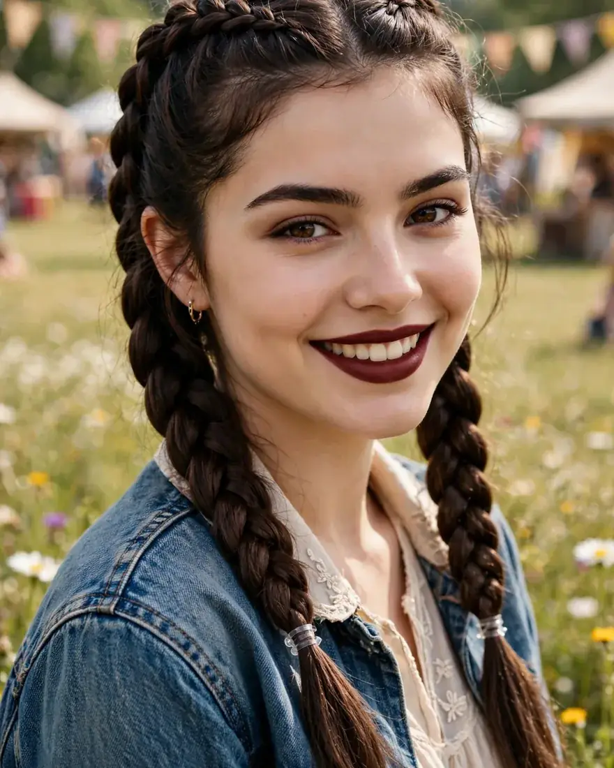 Dutch Braid Pigtails