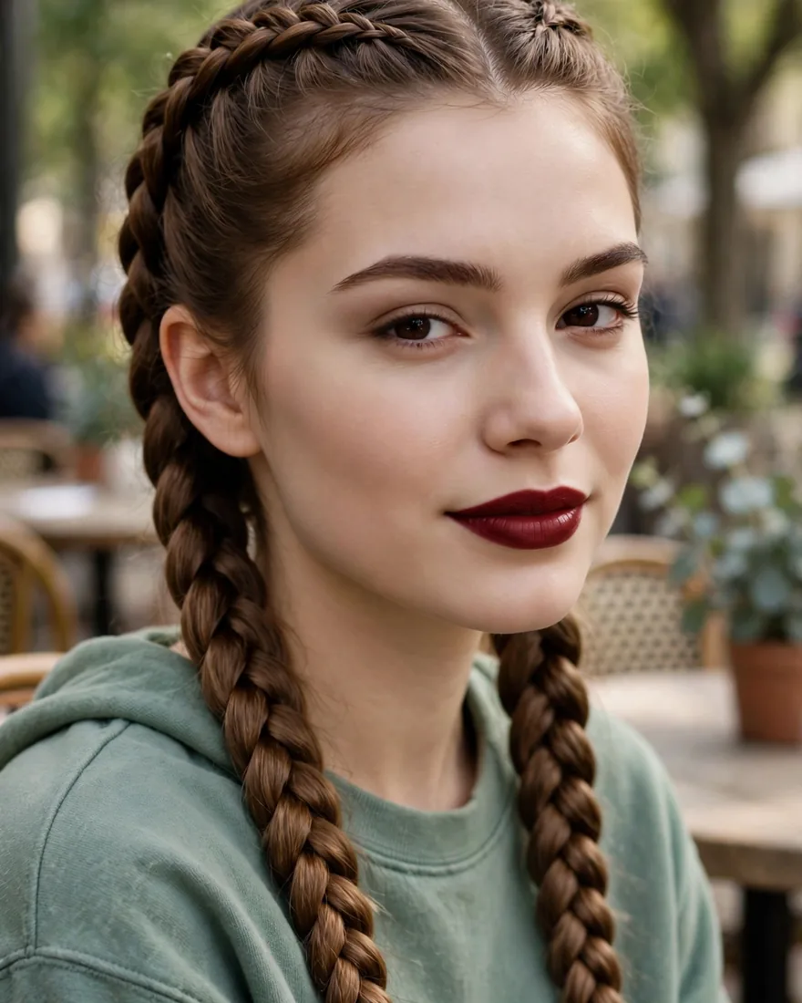 Double French Braids (8 min)