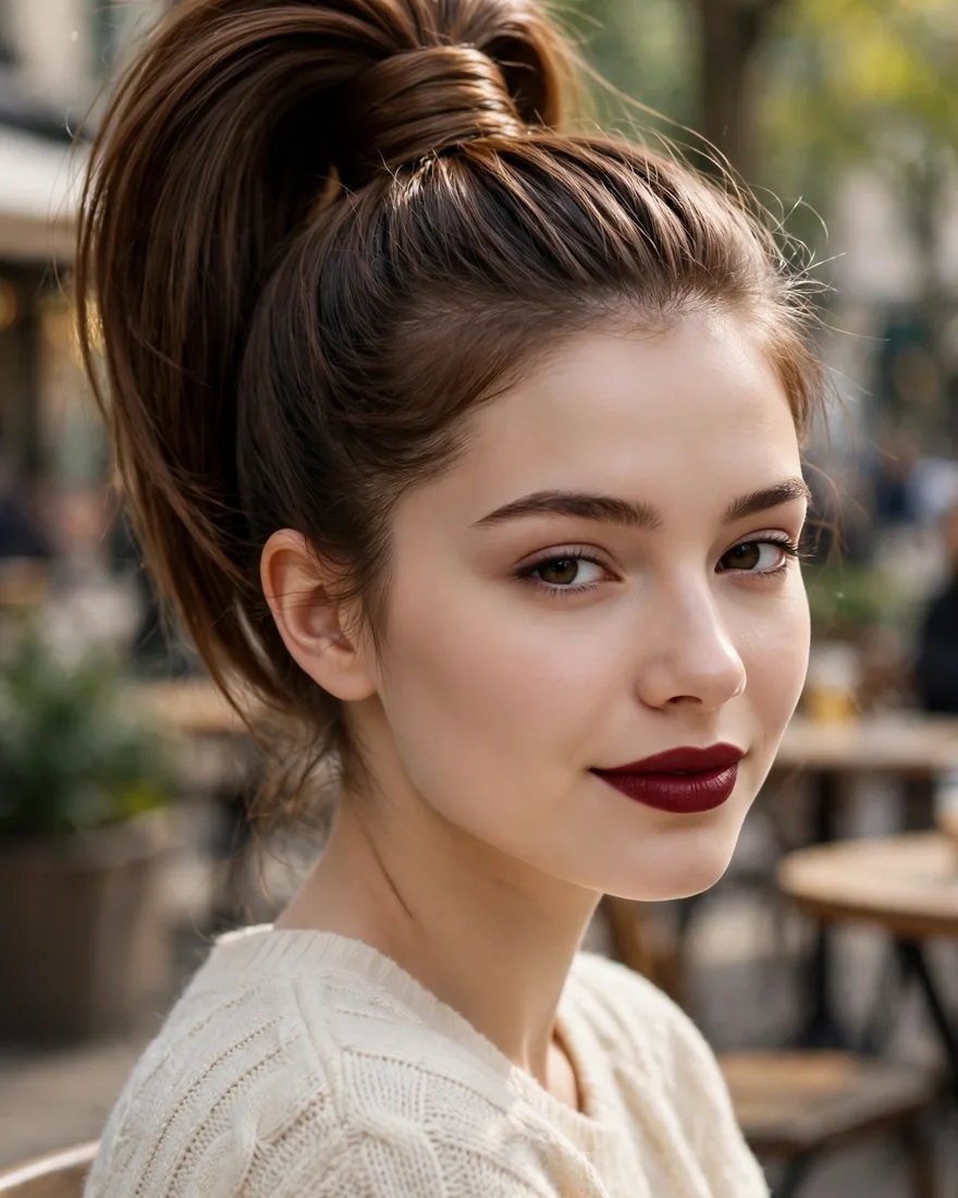 High Ponytail With Wrapped Base (2 min)