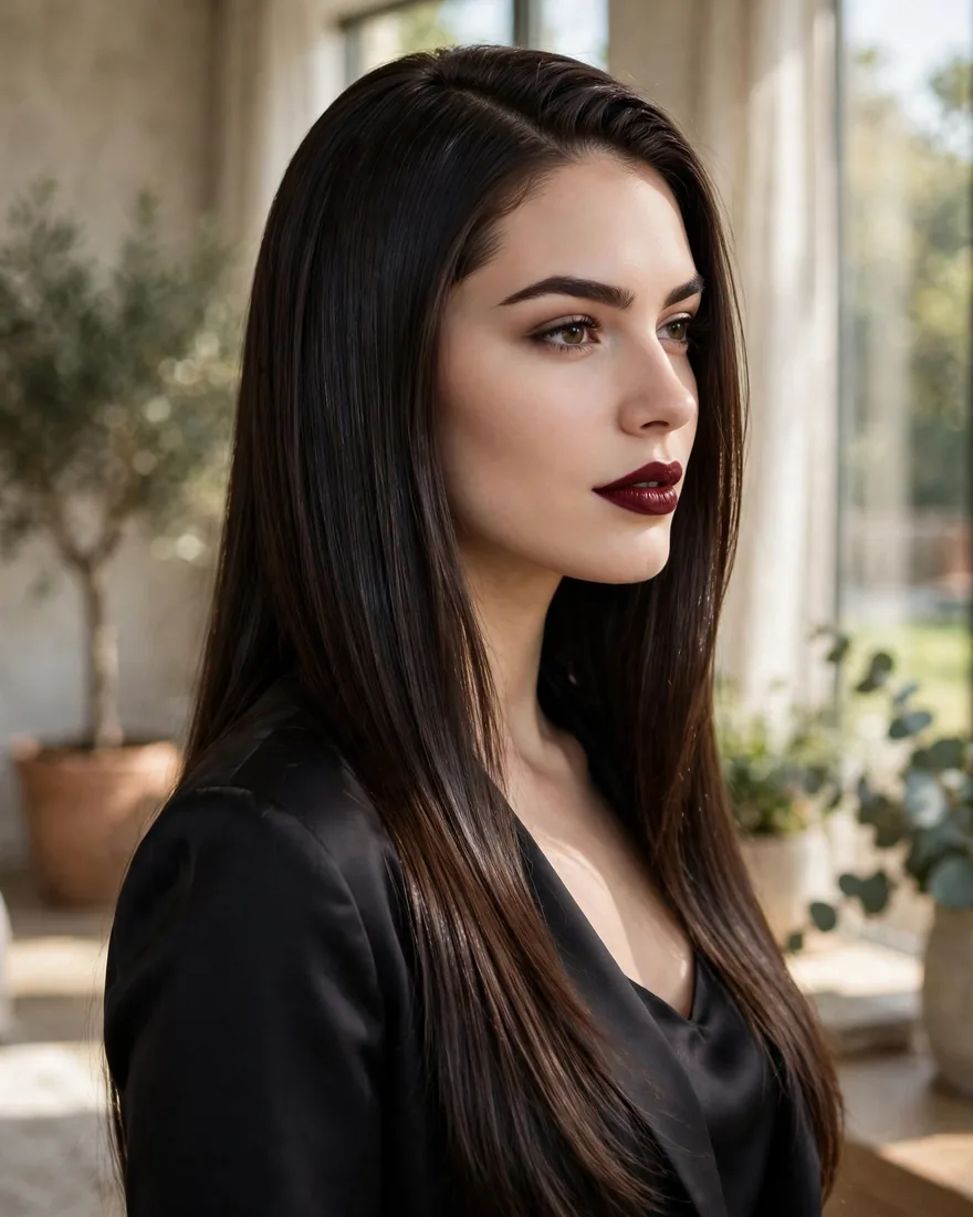 Sleek Straight Espresso Deep Side Part