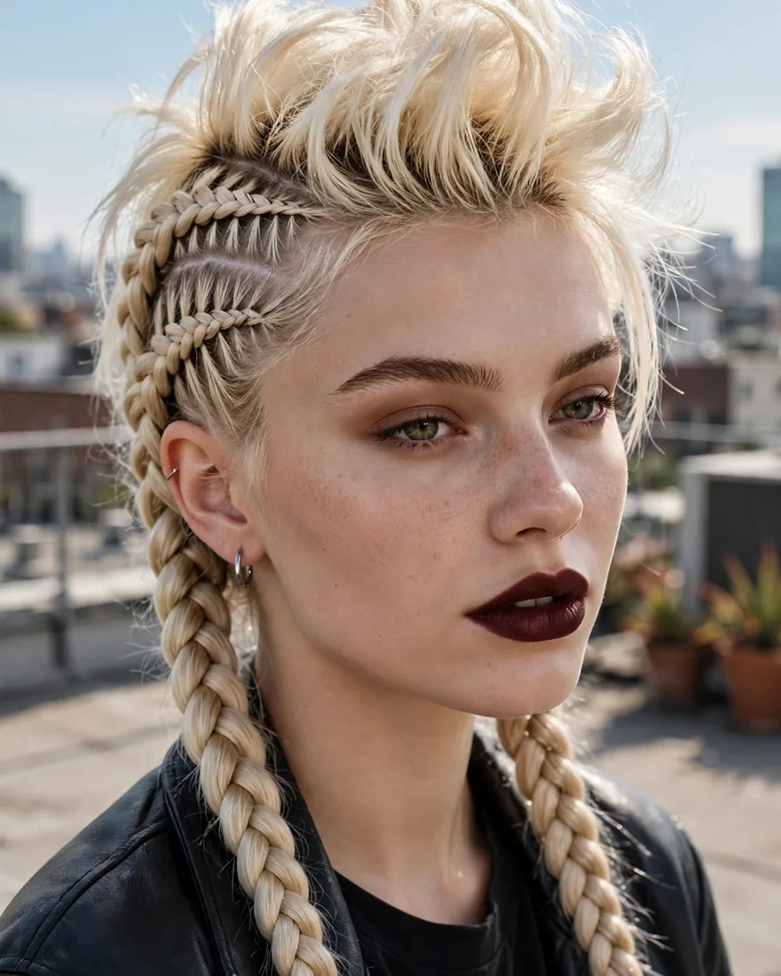 Faux Hawk Side Braids
