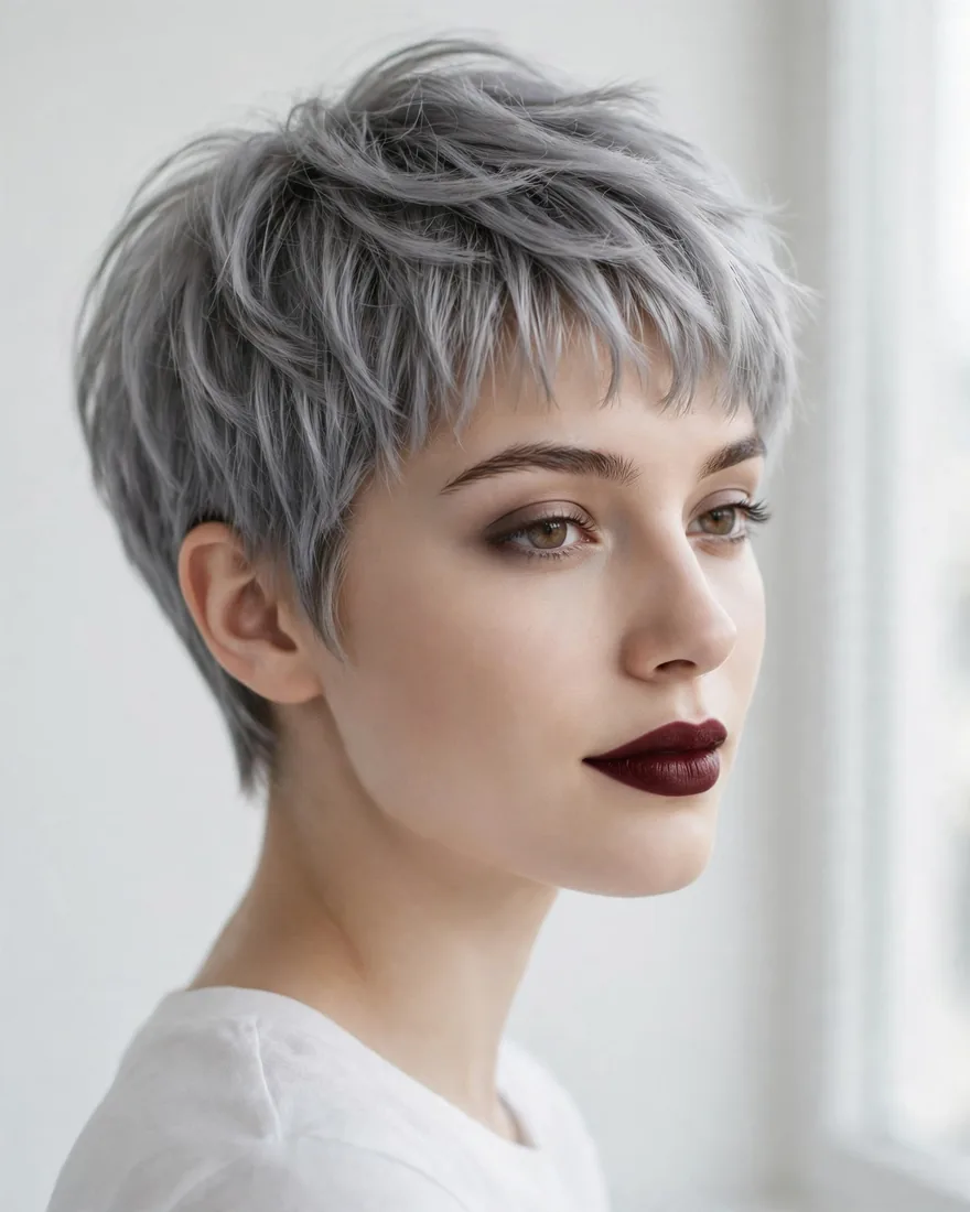 Feathered Pixie with Micro Fringe