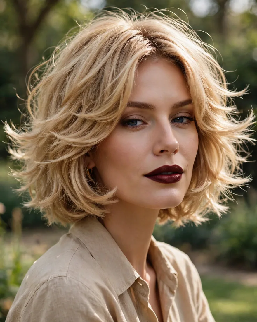 Feathered Razored Bob