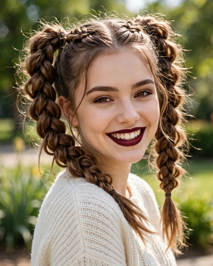 Textured French Braid Pigtails Textured French Braid Pigtails