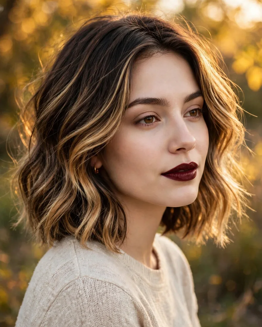 Golden Balayage Lob