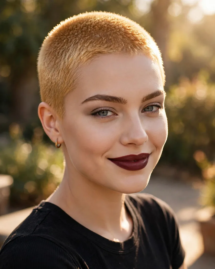 Golden Blonde Buzz Cut