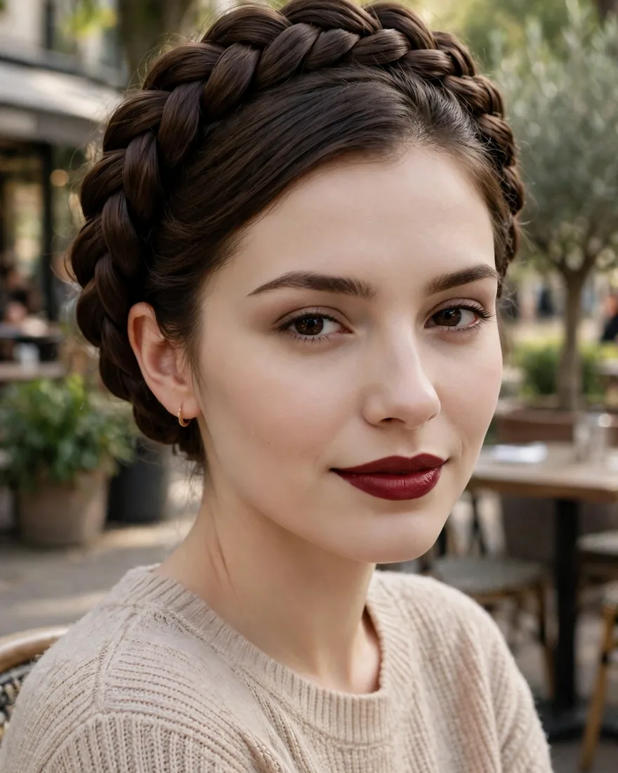3. Side-Swept Crown Braid