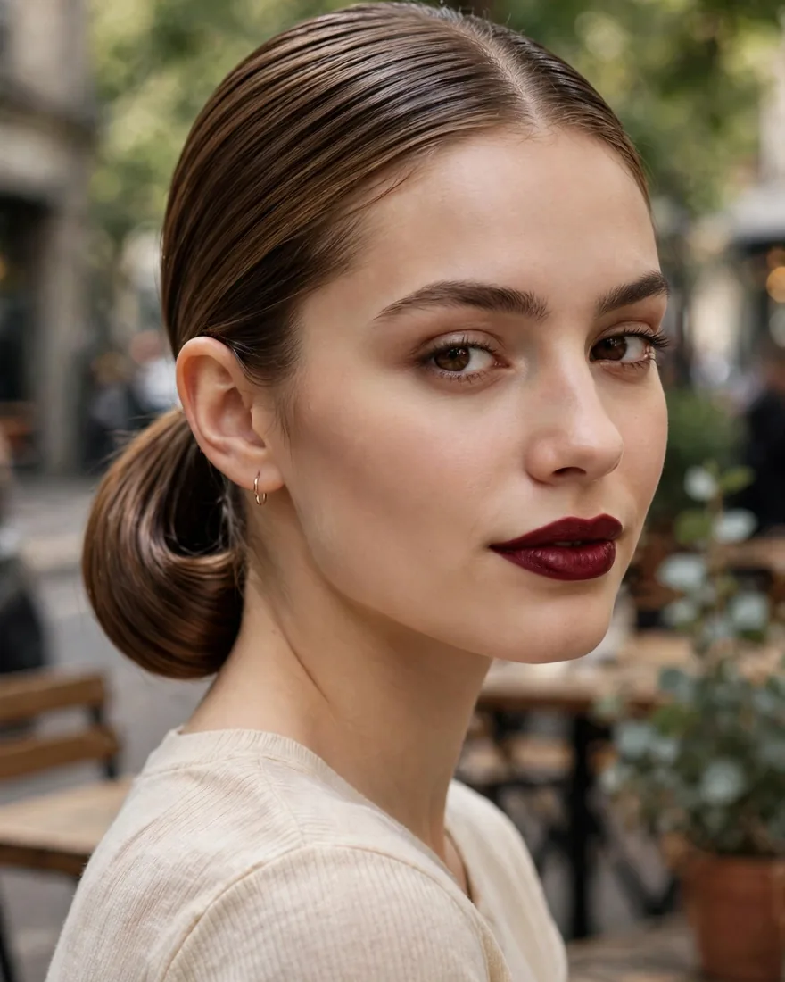 2. Sleek Low Ponytail