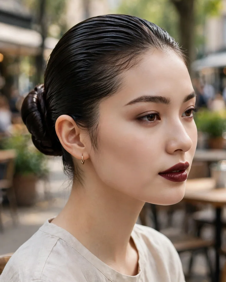 1. Slicked-Back Bun