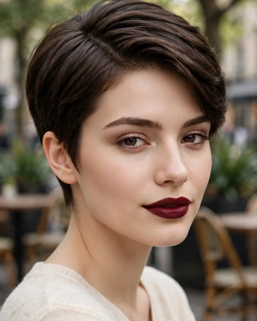2. Side-Parted Pixie