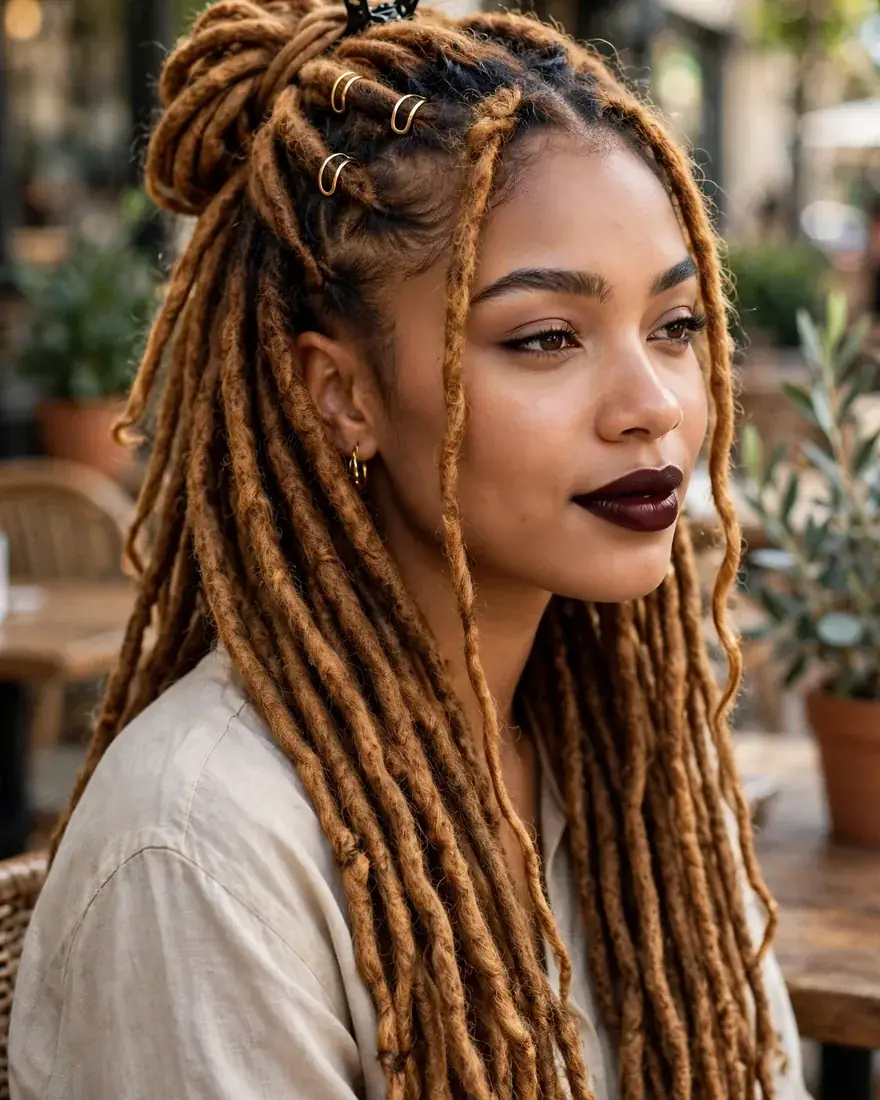 Half-Up Dyed Locs