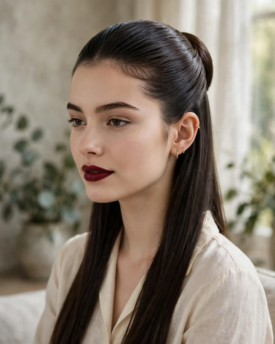 Half Up Sleek Half Up Sleek
