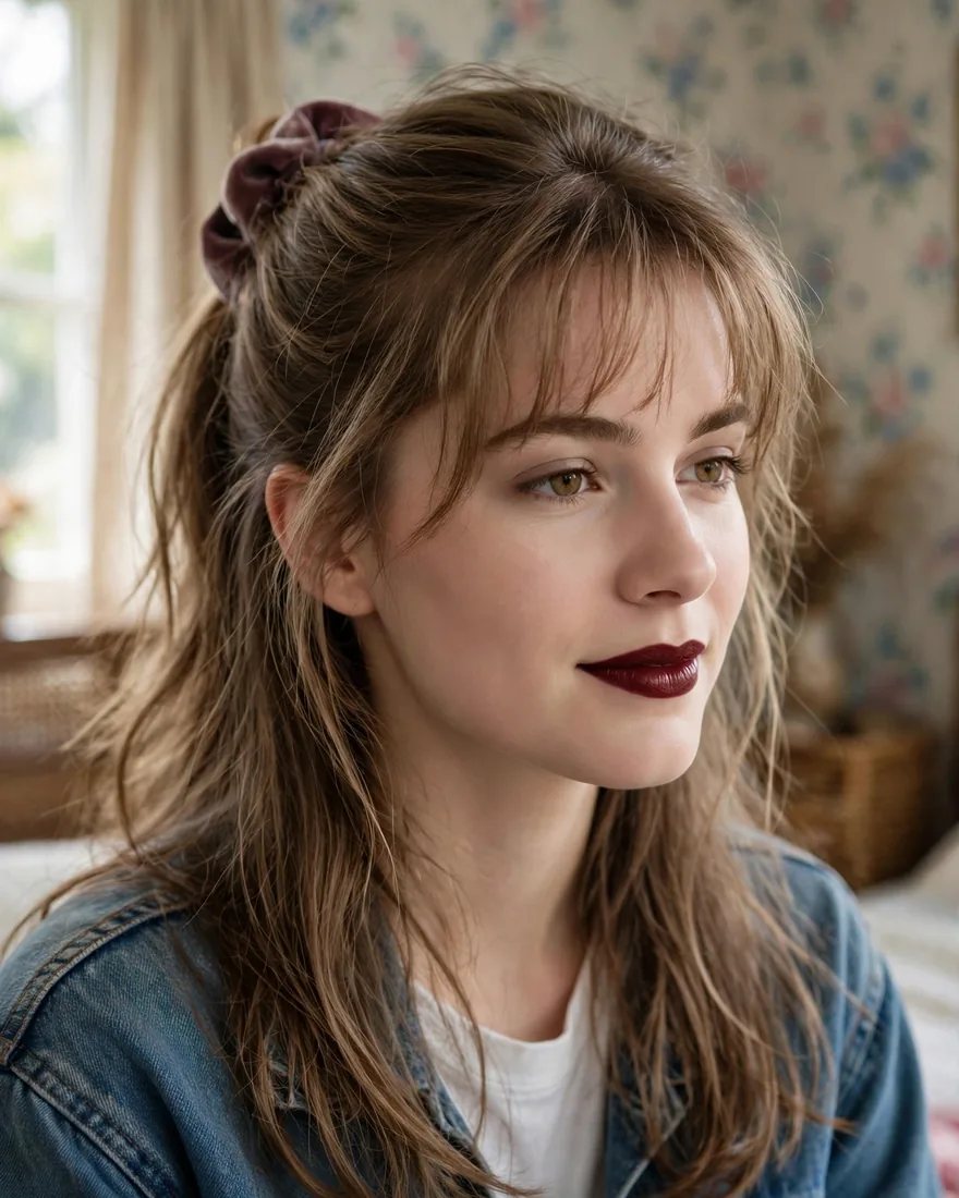 Half-Up Wispy Bangs 90s Fine Hair