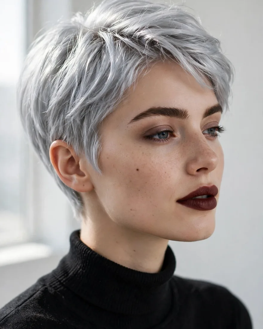 Icy Silver on Short Hair