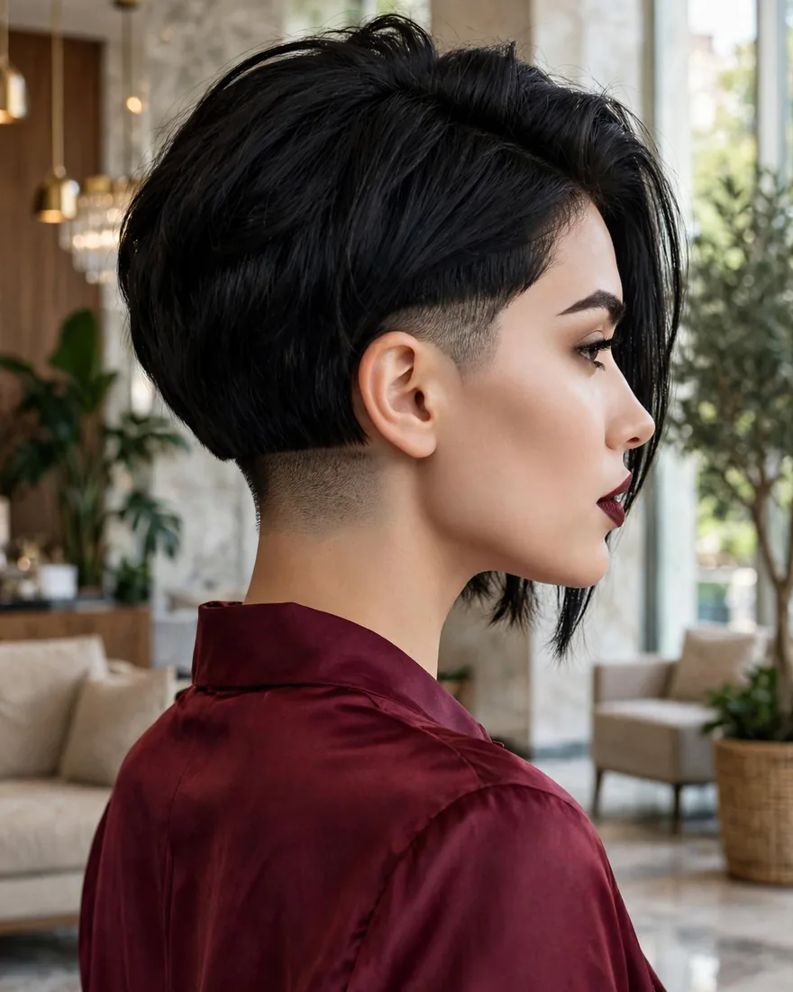 Inverted Bob With Nape Undercut