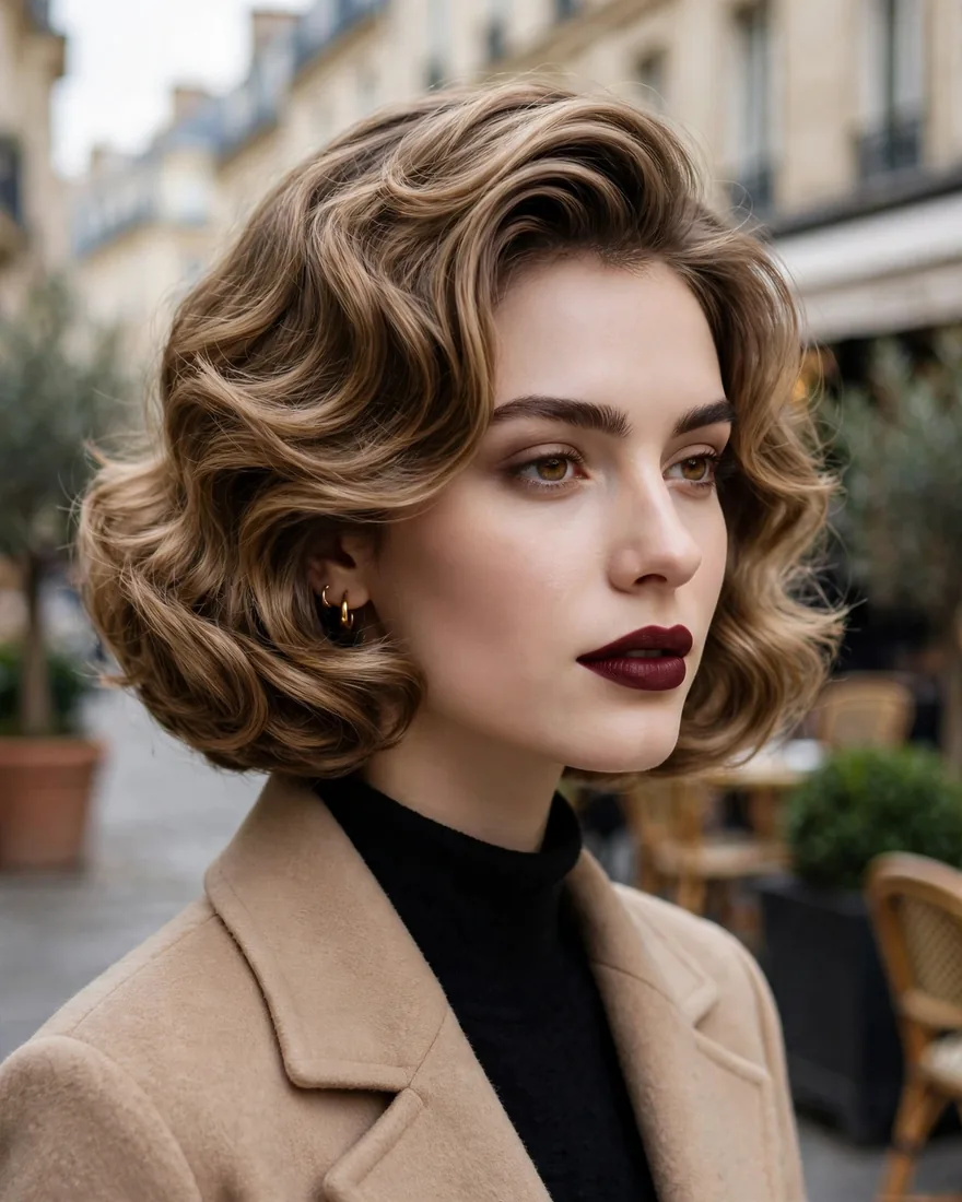 Italian Bob on Wavy Hair
