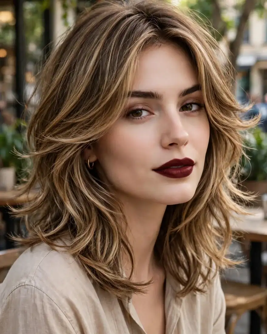 13. Kitty Cut with Balayage