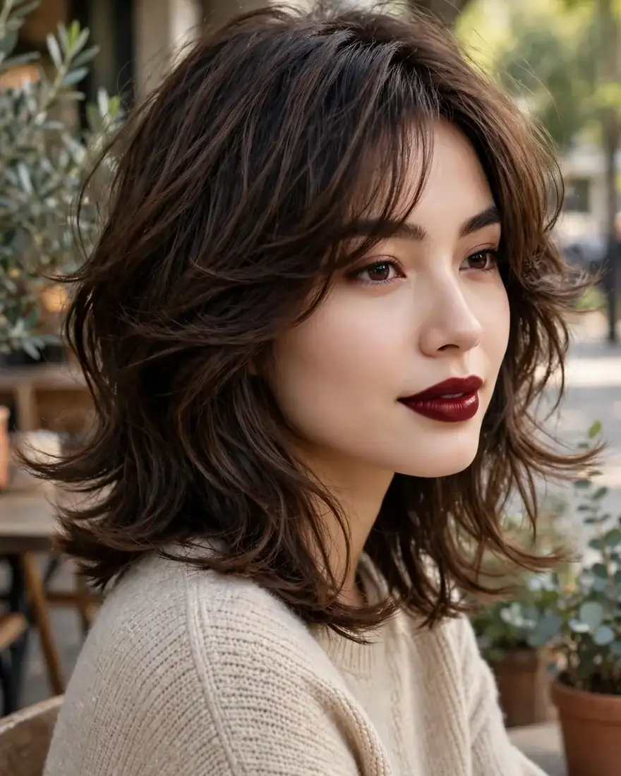 11. Kitty Cut with Side-Swept Bangs