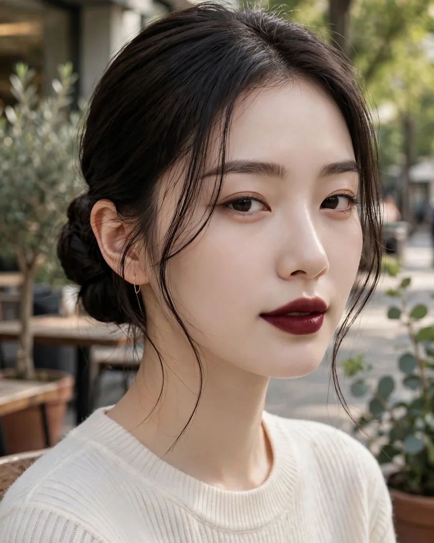 13. Low Bun With Face-Framing Pieces