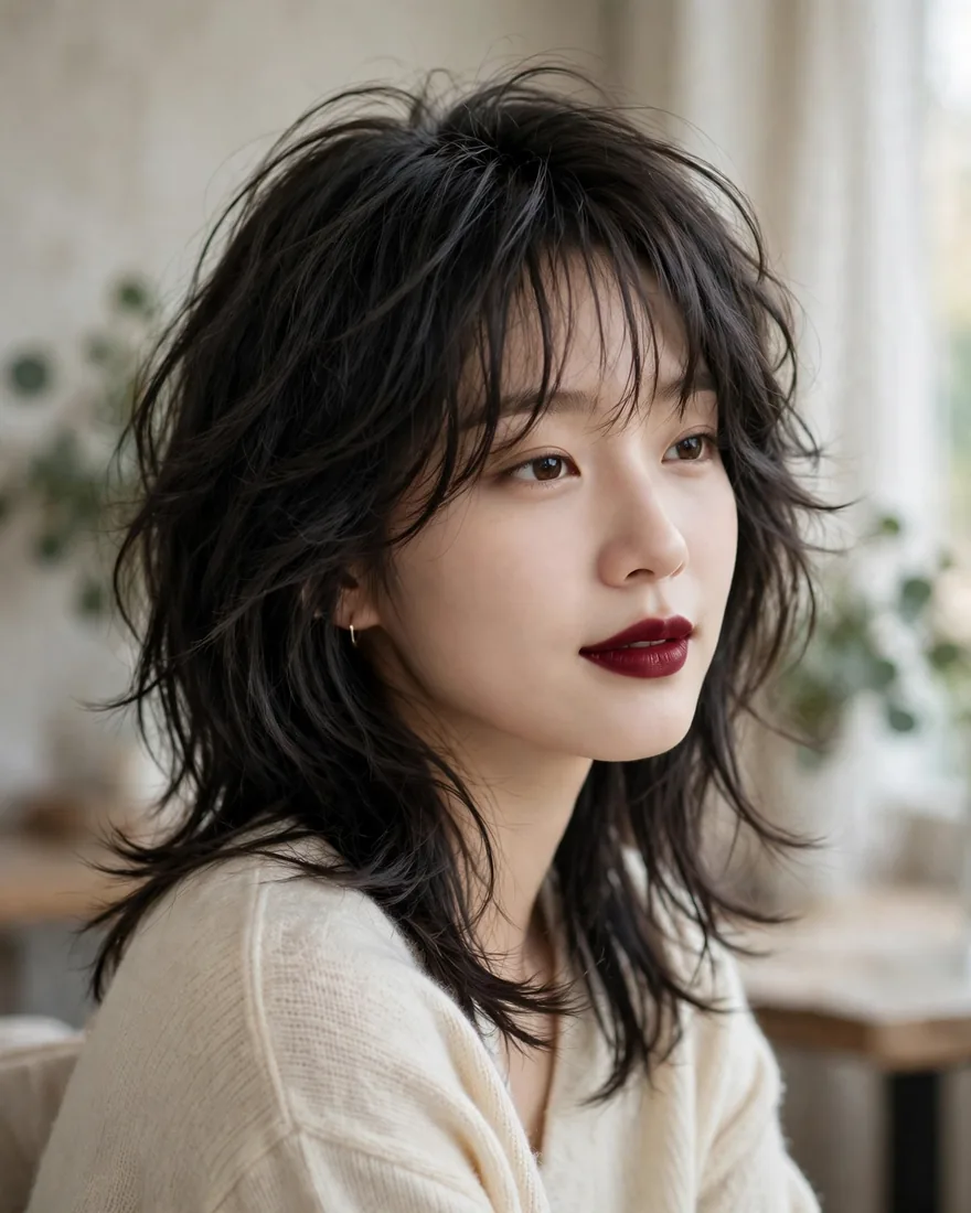 Korean soft wolf cut