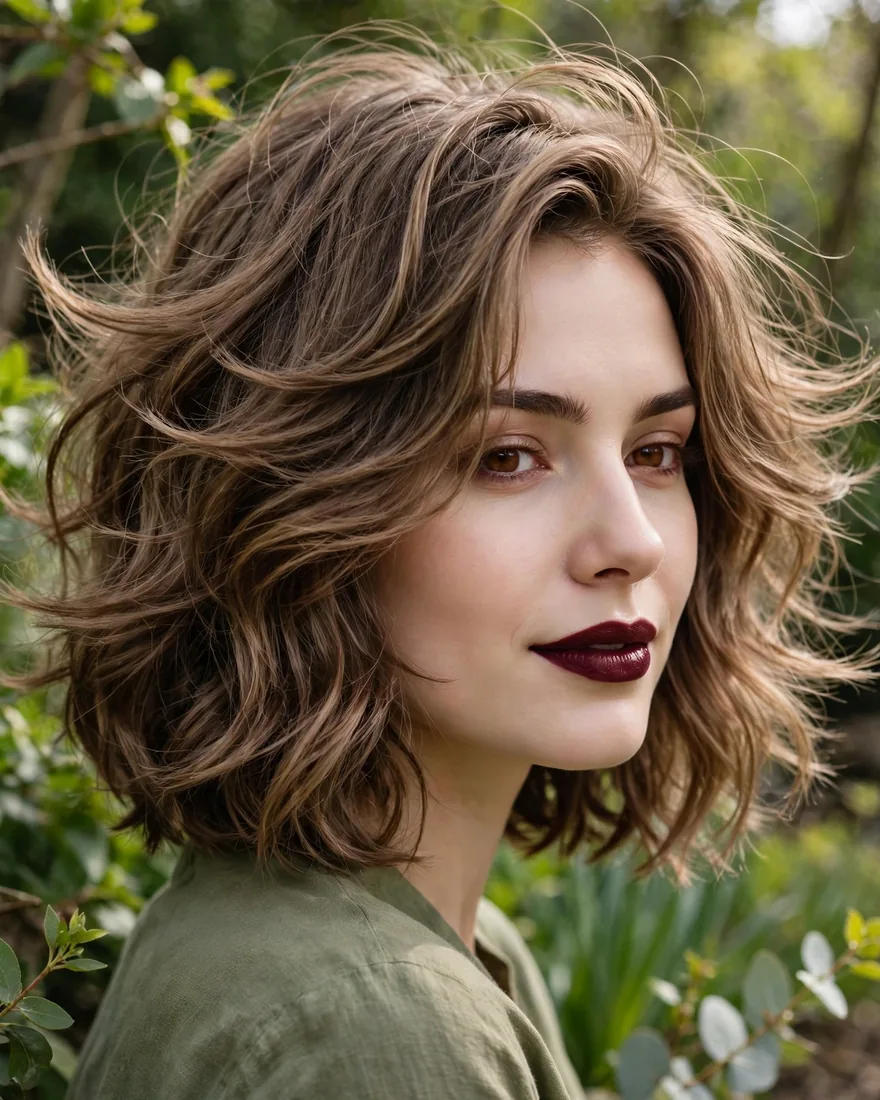 Layered Wavy Bob Butterfly Layered Wavy Bob Butterfly