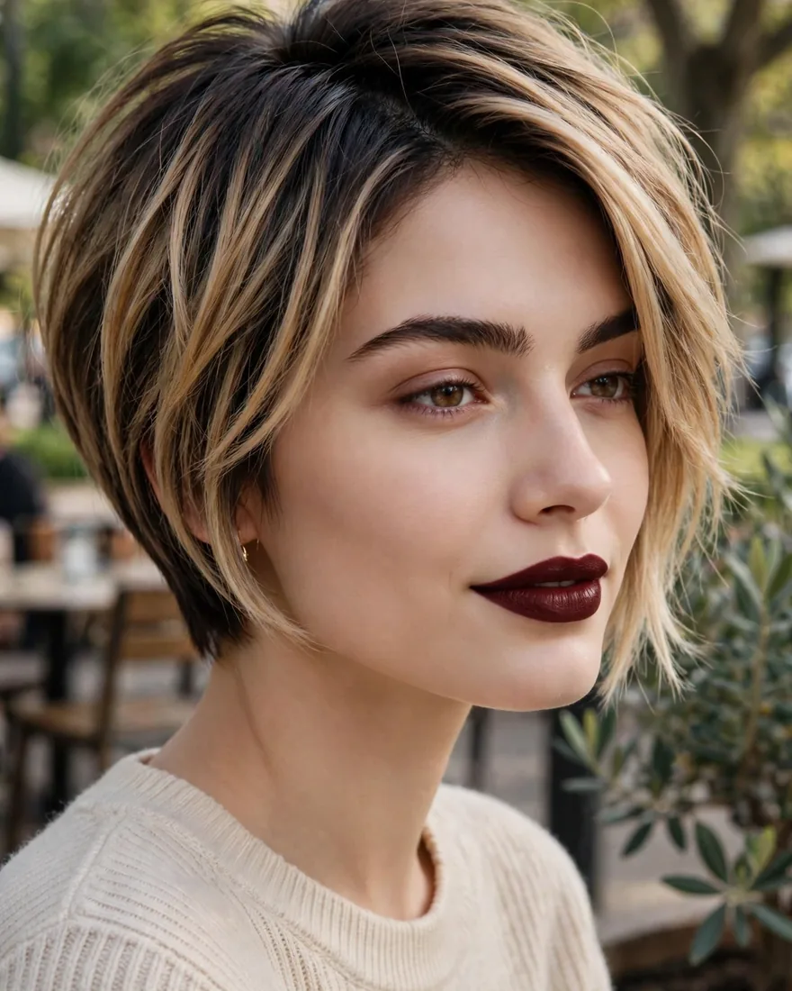 Tapered Bixie with Dark Roots