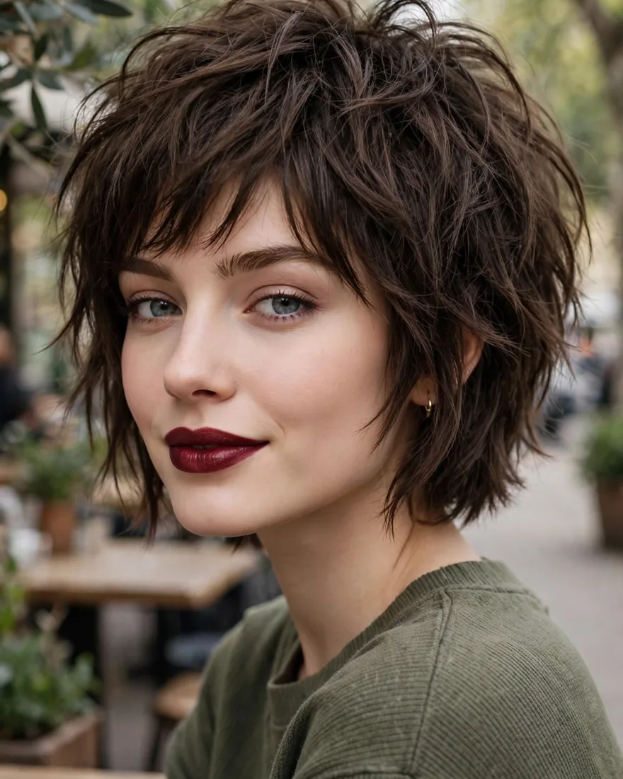 Textured and Choppy Long Pixie Bob