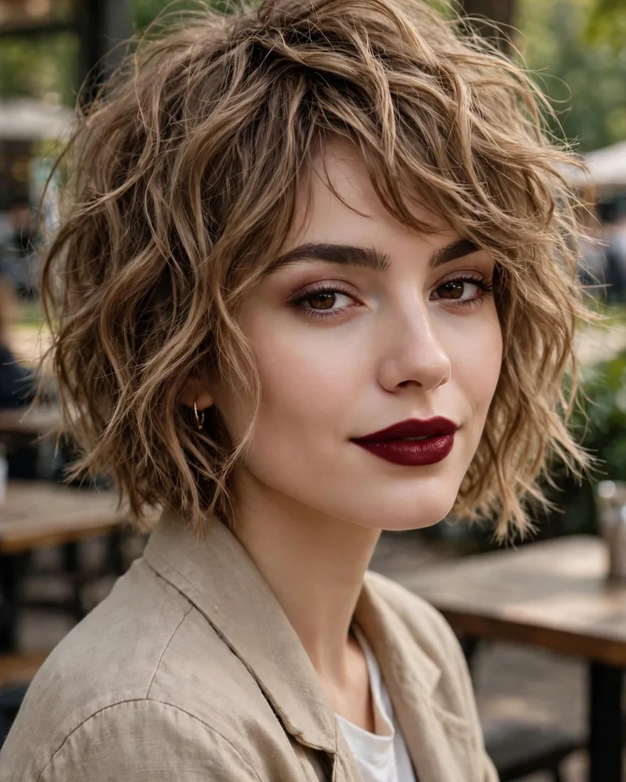 Wavy and Tousled Long Pixie Bob