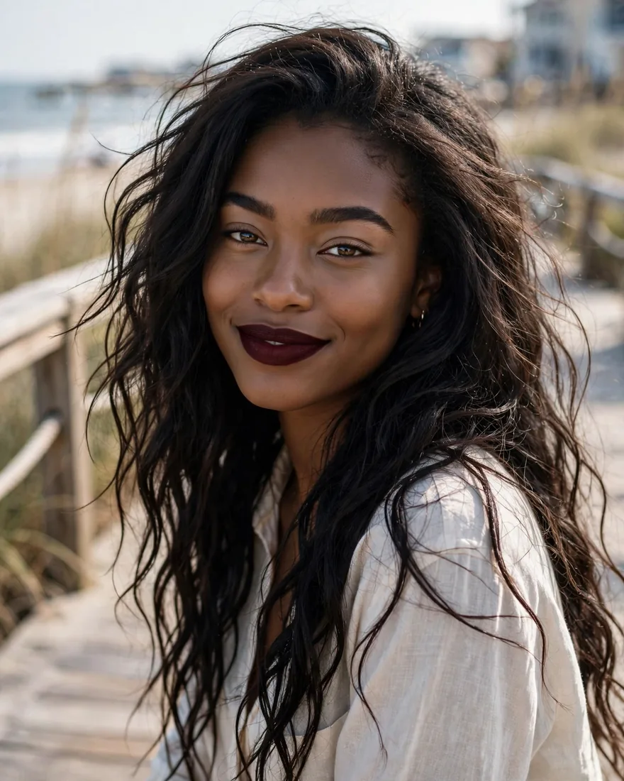 Loose Beach Waves on Long Hair