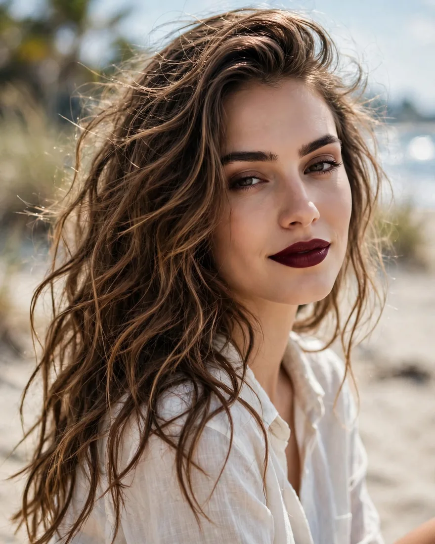 Loose Beach Waves With Textured Ends